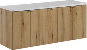Comad Kúpeľňová skrinka pod umývadlo na dosku set Nova Oak 140 dub coast evoke/biela