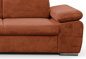 Rohová sedačka Aldon, tehlová štruktúrovaná látka, ľavý roh