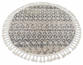 Kusový koberec Shaggy Agar krémový kruh 120cm