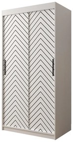 Skriňa Jodełka 1 100 biely/biely/čierna