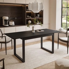 ROZKLADACÍ JEDÁLENSKÝ STÔL DANILO ČIERNY + ČIERNE U NOHY 140 / 195 cm