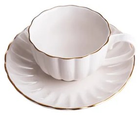 Šálka MELIDA s podšálkou, so zlatým okrajom 711015
