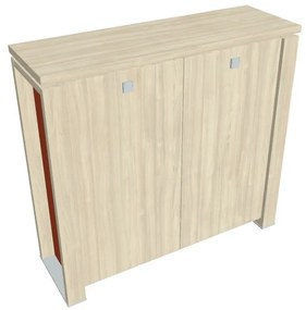 Stredná skriňa Verno+ S 140 x 46 x 130 cm, agát / oranžová