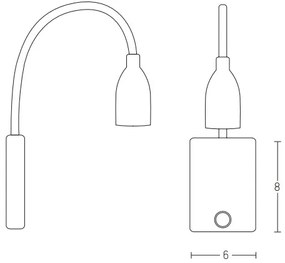 Zambelis H32 - LED Flexibilná lampička LED/3W/230V čierna