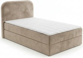 Čalúnená posteľ boxspring FORENA 90x200 cm béžová Matrac: Matrac Bonell pružinový