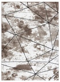 Koberec COZY Polygons, geometrický - hnedý
