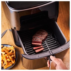 Čierna teplovzdušná fritéza EASY FRY&amp;GRILL STEAM+ FW201815 – Tefal