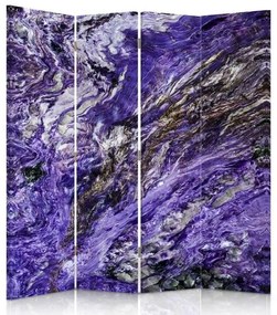Ozdobný paraván Abstraktní fialová - 145x170 cm, štvordielny, obojstranný paraván 360°