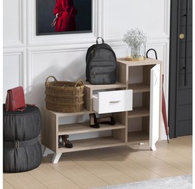 Skrinka na topánky RETRO 77x90 cm béžová/biela