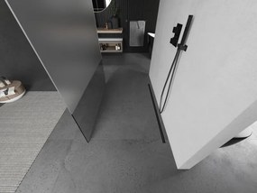 Mexen Kioto, sprchová zástena Walk-In 100 x 200 cm, 8mm číre sklo-námraza, grafitový profil, 800-100-002-66-35