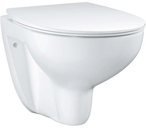 GROHE Bau Ceramic závesné WC Rimless s hlbokým splachovaním, 368 x 531 mm, alpská biela + SoftClose sedátko s poklopom, 39554000 / alpská biela, 39899000