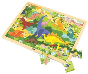 Drevené puzzle 48 dielikov Viga Dinosauri