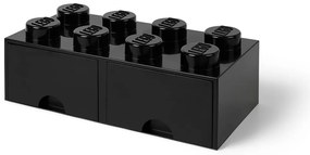 Čierny úložný box s dvoma zásuvkami LEGO®
