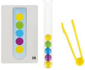 KIK Montessori vzdelávacie puzzle – farebné guličky, 66 dielov
