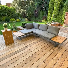 ZÁHRADNÝ SET NORM 175 x 78 + STOLÍK HNEDÝ + SIVÝ