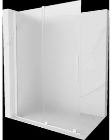 Mexen Velar sprchová stena posuvná Walk-in 130 x 200 cm, mrazené sklo 8 mm, biela - 871-130-000-33-20