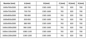 Mexen Velar, sprchový kút s posuvnými dverami 160(dvere) x 70(stena) cm, 8mm číre sklo, čierna matná, 871-160-070-01-70