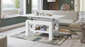 ASTORIA biela, rozkladacia, zdvíhací konferenčný stôl, stolík