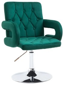 LuxuryForm DESIGN Stolička BOSTON VELUR na striebornom tanieri - zelená