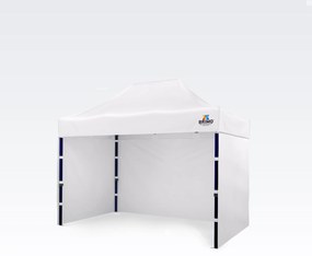BRIMO Rýchlorozkladací stánok 2x3 m (3 steny): Oceľová pevnosť pre trhovníkov - s 3 stenami - Biela 21