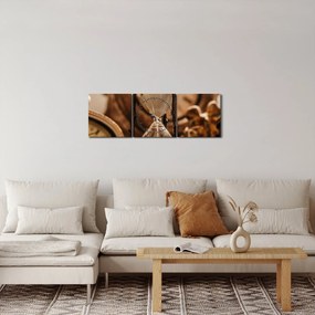 Obraz - presýpacie hodiny (s hodinami) (90x30 cm)