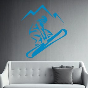 Veselá Stena Samolepka Snowboardista Farba: modrá, Veľkosť: 80 x 92 cm