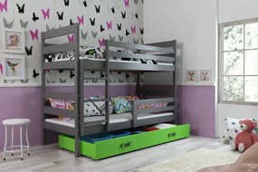 Poschodová posteľ ERIK 2 - 160x80cm - Grafitová - Zelená