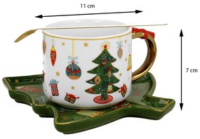 Porcelánová šálka s podšálkou Christmas Tree 250 ml