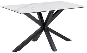 Jedálenský stôl Heaven 135 cm biely mramor/čierny