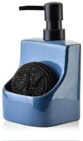 Dávkovač saponátu Sansa Nature, modrá/s čiernymi prvkami, 450 ml