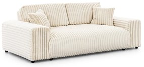 Krémová menčestrová pohovka 213 cm Justin – Ropez