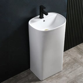 BPS-koupelny Voľne stojace keramické umývadlo HYD-CO-WH-440 49x38 cm, biele