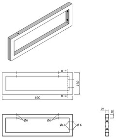Sapho Sapho, Podperná konzola 490x150x20mm, lakovaná oceľ, biela matná, 30361