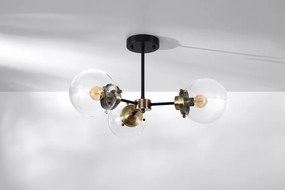 Candellux Čierno-patinové stropné svietidlo Lens pre žiarovku 3x E14 33-01290