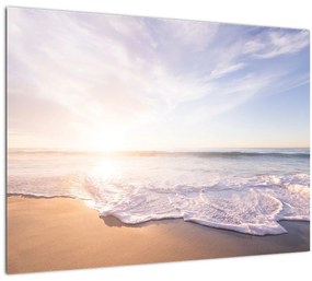 Sklenený obraz piesočnatej pláže (70x50 cm)