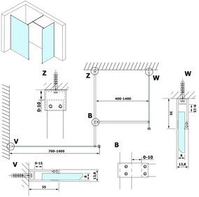 Gelco, VARIO číre sklo 1100x2000mm, GX1211