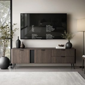 TV skrinka RICKY 195cm dunin dub + čierna