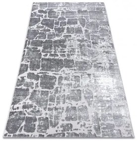 Moderný MEFE koberec 6184 Dlažba tehla - Štrukturálny, dve vrstvy rúna tmavosivá Veľkosť: 280x370 cm