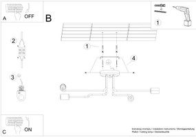 Sollux SL.1442 - Prisadený luster VECTOR 4xE27/15W/230V biela