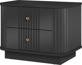 Sada nočných stolíkov Vespera 56 cm na sokli - čierna / zlatá