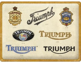 Plechová ceduľa Triumph - Logo Evolution, (40 x 30 cm)