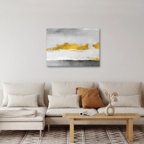 Obraz - Zlaté a šedé ťahy (70x50 cm)