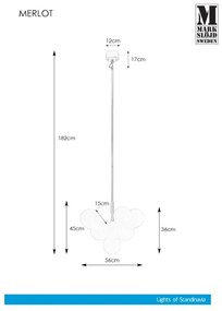 Markslöjd 107903 - Luster na tyči MERLOT 13xG9/20W/230V priemer 56 cm biela/zlatá