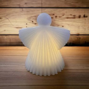 SIRIUS LED voskový anjel, biely, 12,5 cm
