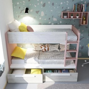 Poschodová posteľ s priestorom Reversi - antique pink