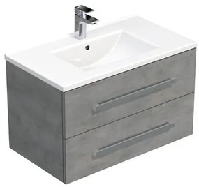Kúpeľňová skrinka s umývadlom SAT Cube Way 80x53x46 cm matný betón CUBE46802BEMOD, 1 ks