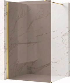 Bezrámová sprchová zastena REA FLEXI GOLD 80 cm, zlatá lesk/dymová hnedá - bez vaničky