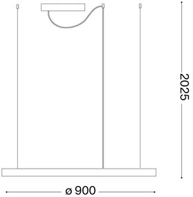 Ideal Lux - Závesný LED luster na lanku ORACLE SLIM LED/53W/230V 3000K, priemer 90 cm, zlatý