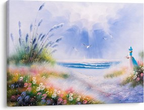 Obraz - Romantická pláž, olejomaľba (70x50 cm)
