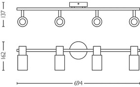 Philips - Bodové svietidlo PALMS 4xE14/25W/230V